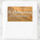 Een democratie als we het kunnen houden rechthoekige sticker (Tas)
