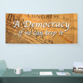 Een democratie als we het kunnen houden spandoek (Beurs)