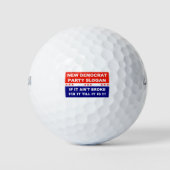 Een democratische nieuwe partijslogan als het niet golfballen (Voorkant)