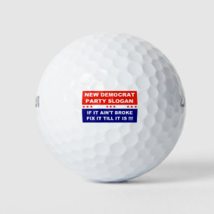 Een democratische nieuwe partijslogan als het niet golfballen