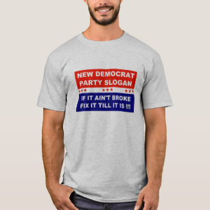Een democratische nieuwe partijslogan als het niet t-shirt