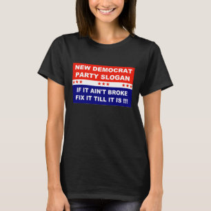 Een democratische nieuwe partijslogan als het niet t-shirt