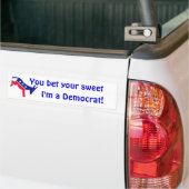 Een democratische schopende ezel... bumpersticker (Op Truck)