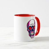 Een demon met rode ogen en neonkleuren. mok (Voorkant rechts)