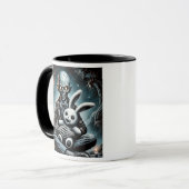 Een demonisch wezen met zijn witte konijn. mok (Voorkant links)