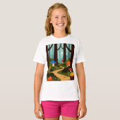 Een denkbeeldige bos scène t-shirt (Voorkant volledig)