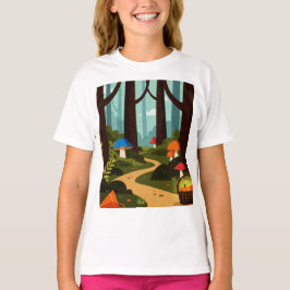 Een denkbeeldige bos scène t-shirt