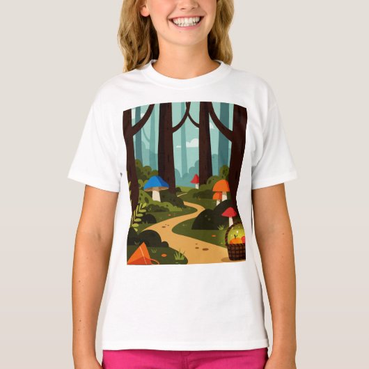 Een denkbeeldige bos scène t-shirt (Voorkant)