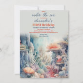 Een-der het Zee Leven 1e Verjaardag Kaart (Voorkant)