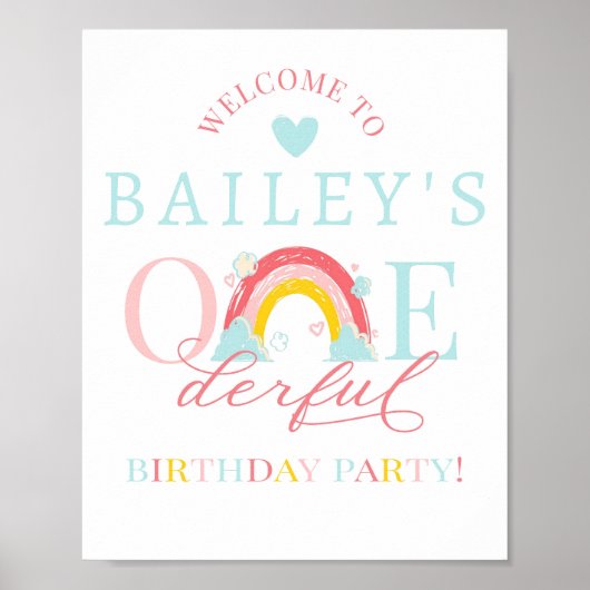 ÉÉN derful, Eerste verjaardag, Regenboog, ÉÉN, Reg Poster (Voorkant)