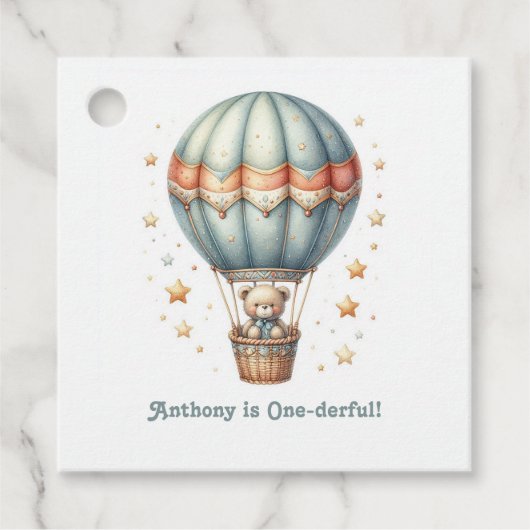 Eén-derful Heet Luchtballon Bedankjes Labels (Voorkant)