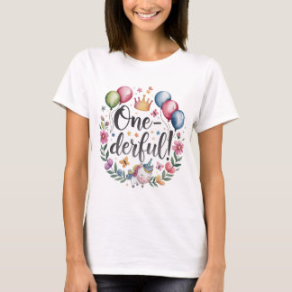 Een-derful Waterverf Eenhoorn Verjaardag T-shirt