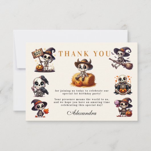 Een-Derfully Spooky Westerne Halloween Eerste Gebo Bedankkaart (Voorkant)