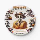 Een-Derfully Spooky Westerne Halloween Eerste Gebo Papieren Bordje (Voorkant)
