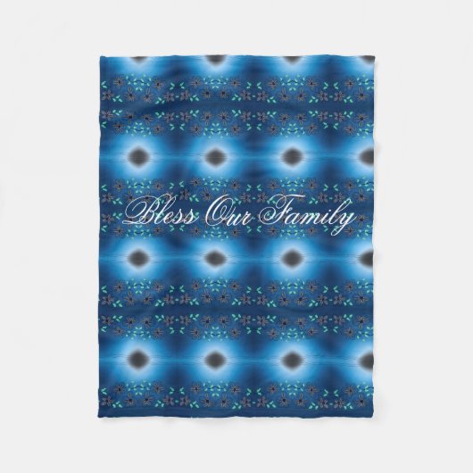 Een designer blauwe fleece deken (Voorkant)