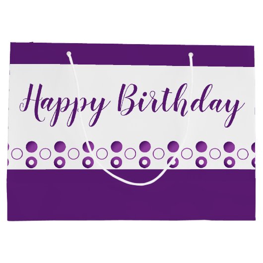 Een designer polka-dot verjaardag groot cadeauzakje (Achterkant)