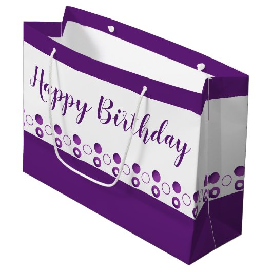 Een designer polka-dot verjaardag groot cadeauzakje (Voorkant Gekanteld)