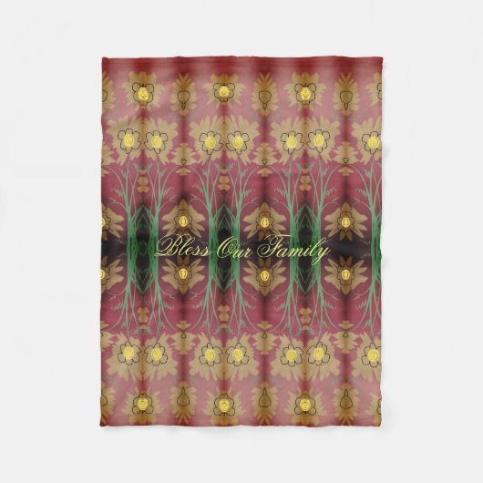 Een designer Roos gekleurde fleece deken (Voorkant)