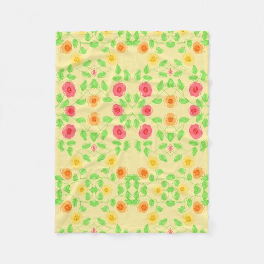 Een designerdeken in met botergeel fleece deken (Voorkant)