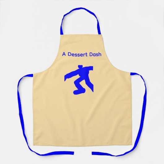Een Dessert Dash Cream Schort Blauwe Banden (Voorkant)