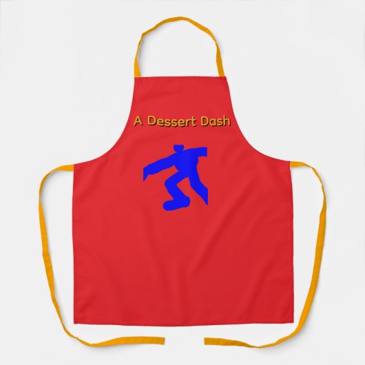 Een Dessert Dash Rode Schort Oranje Banden (Voorkant)