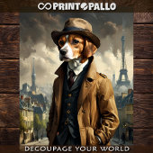 Een detective beagle hond in Parijs in 1920 Tissuepapier