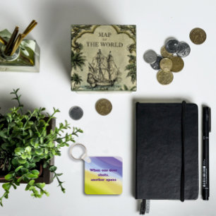 Een deur opent gezegde wijsheidslavendel sleutelhanger