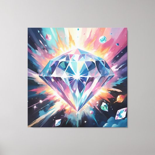 Een diamant in de ruimte canvas afdruk (Voorkant)