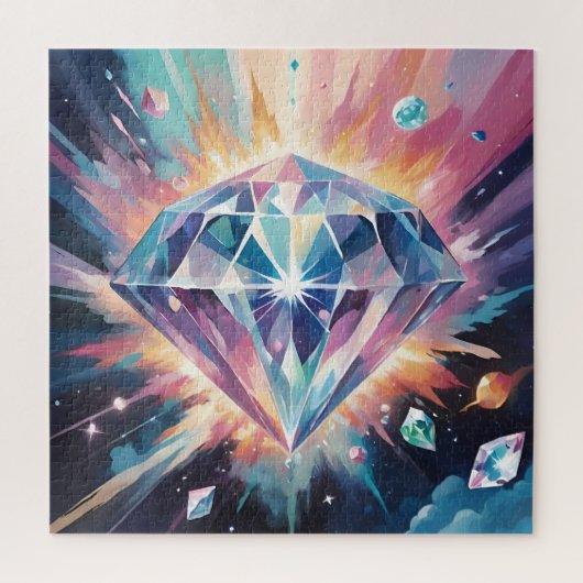 Een diamant in de ruimte legpuzzel (Verticaal)