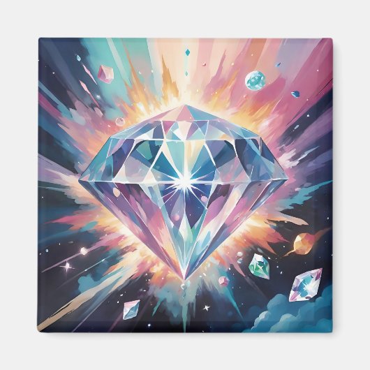 Een diamant in de ruimte magneet (Voorkant)