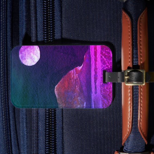 Een dicht uitzicht van fantasiewerelden en hun man bagagelabel (Voorkant Insitu 4)