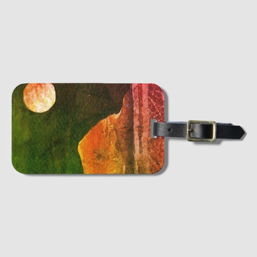 Een dicht uitzicht van fantasiewerelden en hun man bagagelabel (Voorkant (horizontaal))