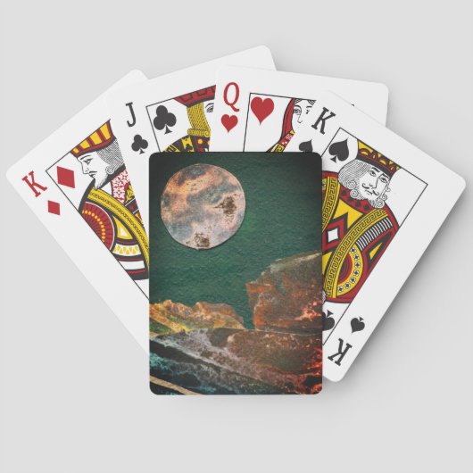 Een dicht uitzicht van fantasiewerelden en hun man pokerkaarten (Achterkant)