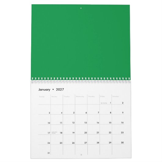 Een dicht, weelderig bos gevuld met levendige groe kalender (Jan 2027)