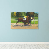 Een dichte afwerking bij het raderspoor, paarden canvas afdruk (Insitu (Houten vloer))