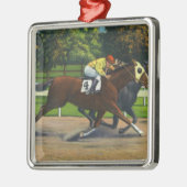 Een dichte afwerking bij het raderspoor, paarden metalen ornament (Links)