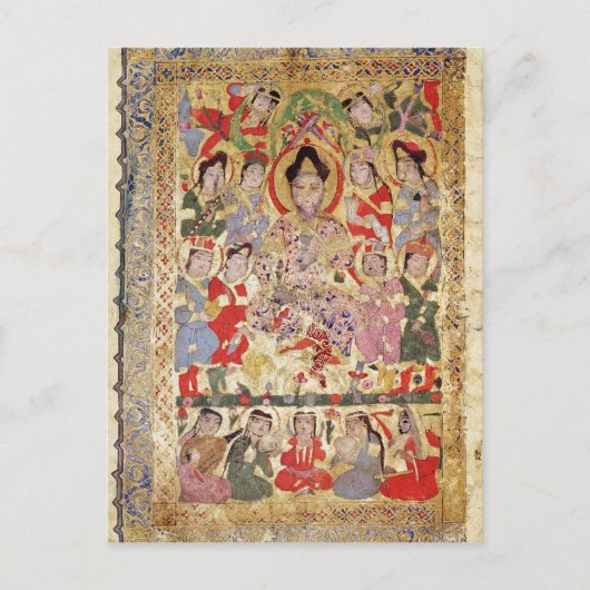 Een dichter, muzikanten en zangers briefkaart (Voorkant)