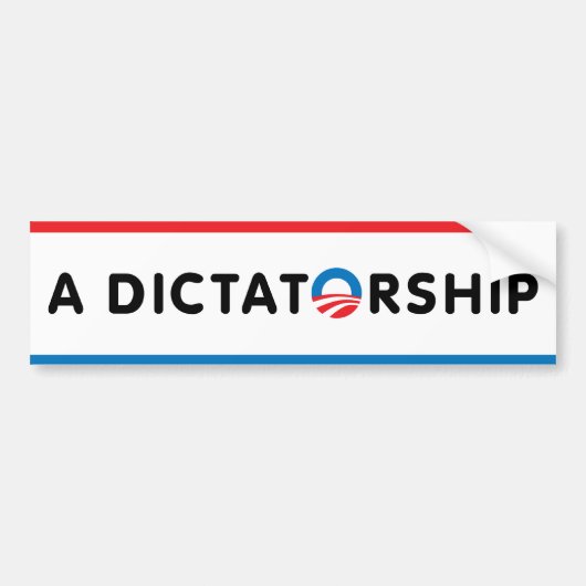 Een dictatuur bumpersticker (Voorkant)