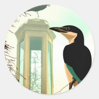 Een diepe ademhaling voordat de kou begint. ronde sticker