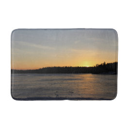 Een diepgevroren zonsondergang badmat