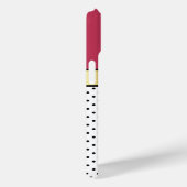 Een dieprode Viva Magenta: Witte en Zwarte Polka D Case-Mate iPhone Case (Achterkant / Rechts)