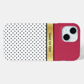 Een dieprode Viva Magenta: Witte en Zwarte Polka D Case-Mate iPhone Case (Achterkant (horizontaal))