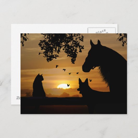 Een Dierenvriend heerlijk Briefkaart (Voorkant / Achterkant)