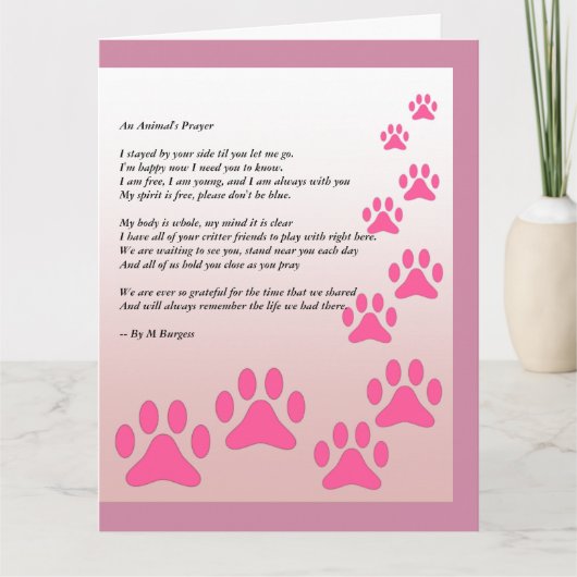 Een dierlijk gebed - kaart (Voorkant)