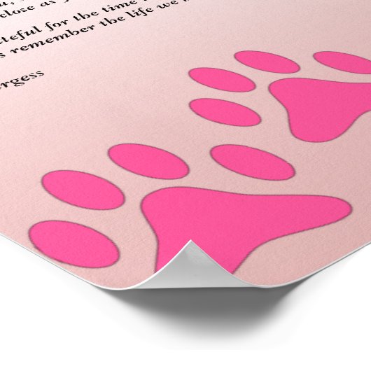 Een dierlijk gebed - roze poten - poster (Hoek)