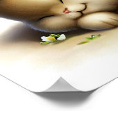 Een digitaal schilderij van een jong Schattige kon Poster (Hoek)