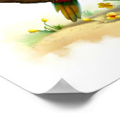 Een digitaal schilderij van een jonge geelgestreep poster (Hoek)