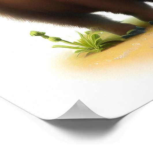 Een digitaal schilderij van een jonge Schattigee g Poster (Hoek)