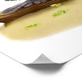 Een digitaal schilderij van een jonge Schattigee g Poster (Hoek)