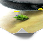 Een digitaal schilderij van een jonge Schattigee j Poster (Hoek)